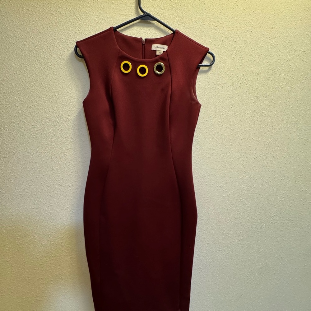 Elegant Calvin Klein Dress with Decorative Accents